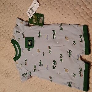 NWT Three John Deere Bodysuits With Animals And Tractors Infants 3-6 Months
